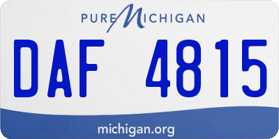 MI license plate DAF4815