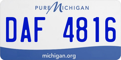 MI license plate DAF4816