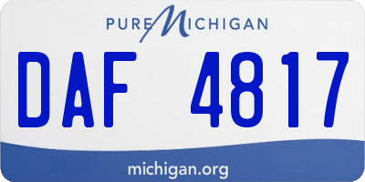 MI license plate DAF4817
