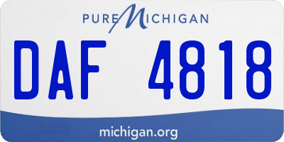 MI license plate DAF4818