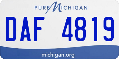 MI license plate DAF4819