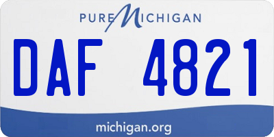 MI license plate DAF4821