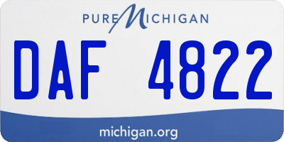 MI license plate DAF4822