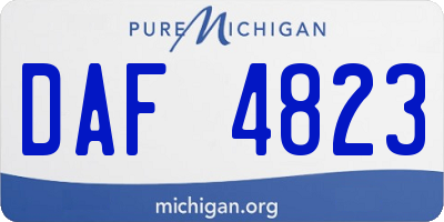 MI license plate DAF4823
