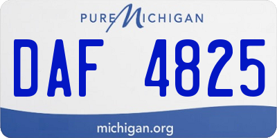 MI license plate DAF4825