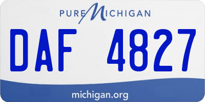 MI license plate DAF4827