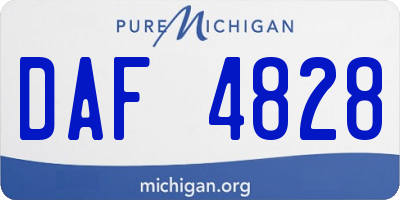 MI license plate DAF4828