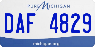 MI license plate DAF4829