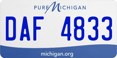 MI license plate DAF4833