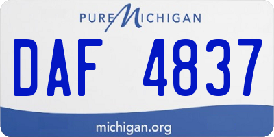 MI license plate DAF4837