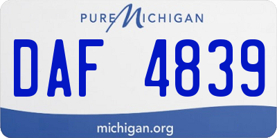 MI license plate DAF4839
