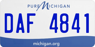 MI license plate DAF4841