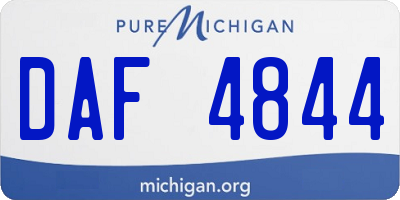 MI license plate DAF4844