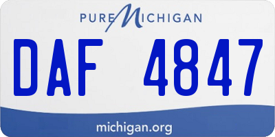 MI license plate DAF4847