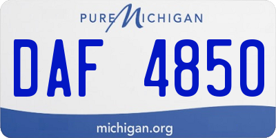 MI license plate DAF4850