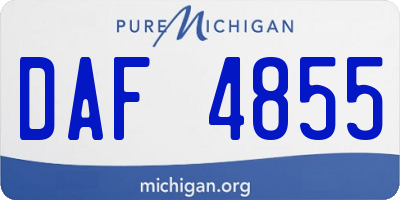 MI license plate DAF4855
