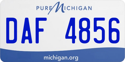 MI license plate DAF4856