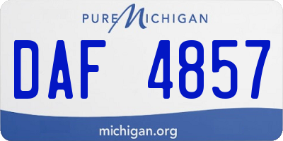 MI license plate DAF4857