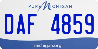 MI license plate DAF4859