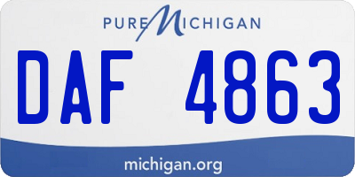 MI license plate DAF4863