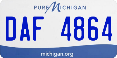 MI license plate DAF4864