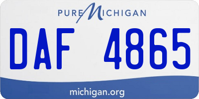 MI license plate DAF4865