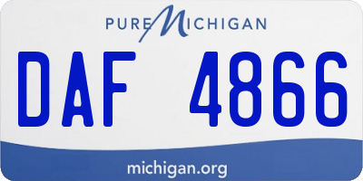 MI license plate DAF4866