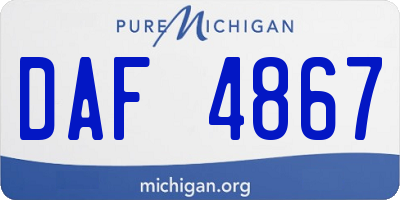 MI license plate DAF4867