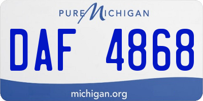 MI license plate DAF4868
