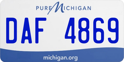 MI license plate DAF4869