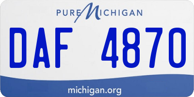 MI license plate DAF4870