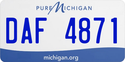 MI license plate DAF4871