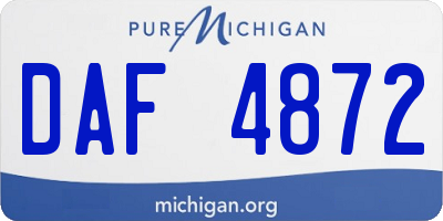 MI license plate DAF4872