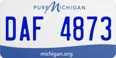 MI license plate DAF4873