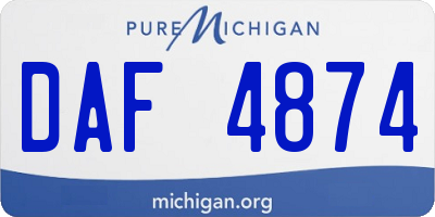 MI license plate DAF4874