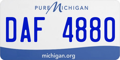 MI license plate DAF4880