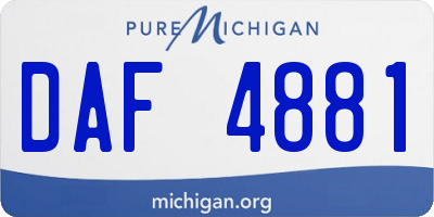 MI license plate DAF4881