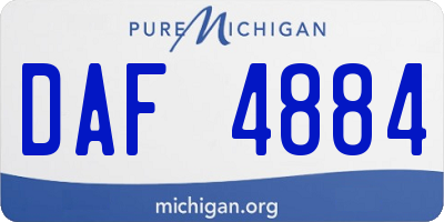 MI license plate DAF4884