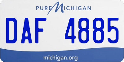 MI license plate DAF4885