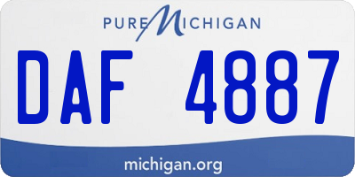 MI license plate DAF4887
