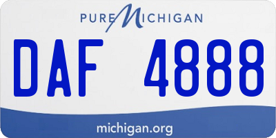 MI license plate DAF4888