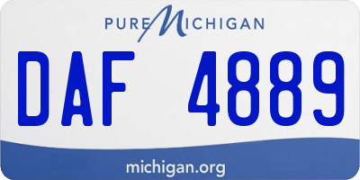 MI license plate DAF4889
