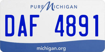 MI license plate DAF4891