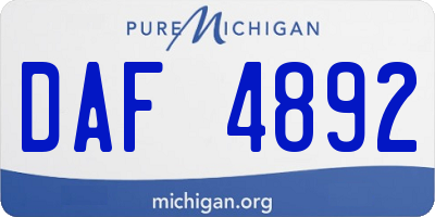 MI license plate DAF4892