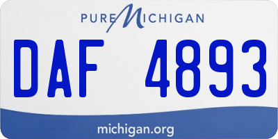MI license plate DAF4893