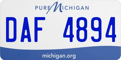 MI license plate DAF4894