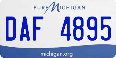 MI license plate DAF4895