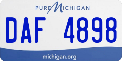 MI license plate DAF4898