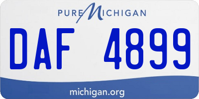 MI license plate DAF4899