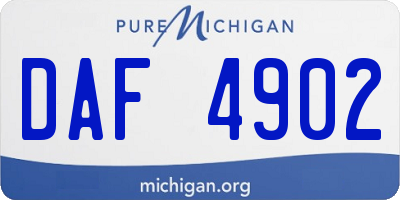MI license plate DAF4902